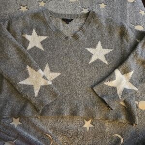 Gray Star Pattern Sweater